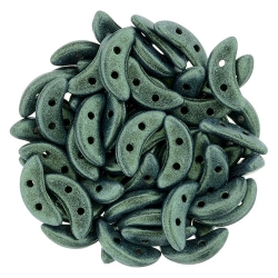 #19.00 5g Crescent-Beads 10x3 mm - Metallic Suede - Lt Green