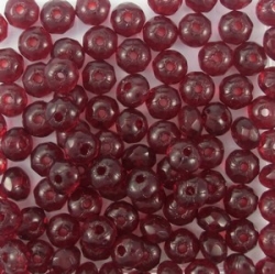 #22b - 20 Stück - 3*5mm Donut - tr. dk siam ruby