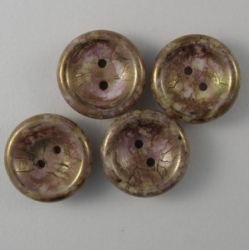 #05 - 1 Cup Button Bead Ø14mm - Chalk White Lila Gold Luster