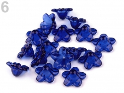 #05.16 - 10 Acrylblüten transp. Ø 12mm cobalt