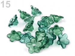 #05.18 - 10 Acrylblüten transp. Ø 12mm emerald