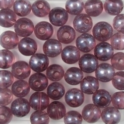 #07.01 25 Stück Perlen rund - lt amethyst hem. coating - Ø 6 mm