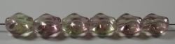 #01.01 - 25 Stück Diamond Beads 9x8mm - tr. rosé/lt green