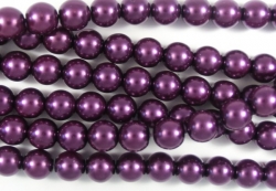 #41.0 1 Strang - 6,0 mm Glaswachsperlen - purple