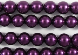 #25.0 1 Strang - 8,0 mm Glaswachsperlen - purple