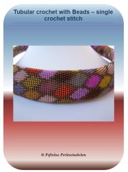 Tubular crochet with Beads - single crochet stitch