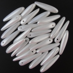 #10.00 - 20 Stck. Thorn Beads 5x16mm Pastel White