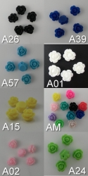 5 Stück Resin Rose Beads ca. 9x7 mm - verschiedene Farben