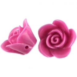5 Stück Resin Rose Beads ca. 12,0 mm - Fuchsia