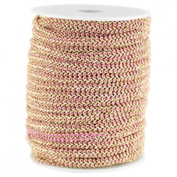 0,5 m Fashion Wire flach 5mm lt fuchsia-gold