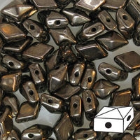 #01.02 - 25 Stück Diamonduo 5x8 mm - opak jet dark copper metallic