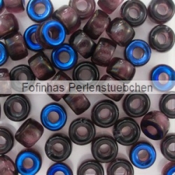 #03.01 - 25 Stück Roller Beads 6x4 mm - dk. amethyst azuro