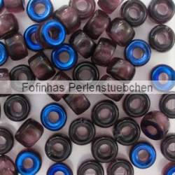 #03.01 - 25 Stück Roller Beads 6x4 mm - dk. amethyst azuro