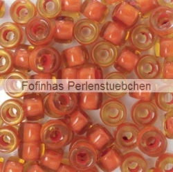 #01.02 - 25 Stück Roller Beads 6x4 mm - topaz/hyacinth lined