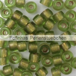 #07.02 - 25 Stück Roller Beads 6x4 mm - olivine copper lined