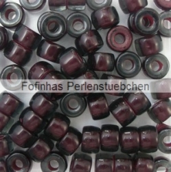 #06.01 - 25 Stück Roller Beads 6x4 mm - montana red lined