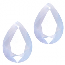 1 Tropfen facetiert 14x10x6mm (LxBxH) - opal air blue (lavender opal/klar)