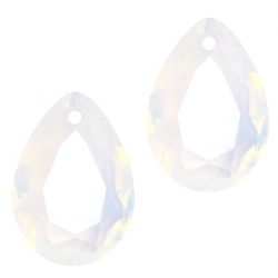 1 Tropfen facetiert 14x10x6mm (LxBxH) - opal white