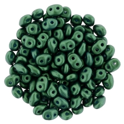 #108.04 10g SuperDuo-Beads Gold Shine Emerald