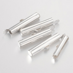 #16.04 - Bandverschluss (Slider Tube) - ca. 26 x 5 mm platinumfarben