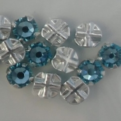 Swarovski® crystals -  Rose Montées (SS12) -  lt turquoise - silver-plated (53100),