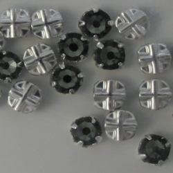 Swarovski® crystals -  Rose Montées (SS16) - black diamond - silver-plated (53102),