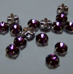 Swarovski® crystals -  Rose Montées (SS16) - amethyst - silver-plated (53102),
