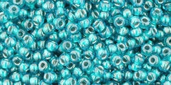 10 g TOHO Seed Beads 11/0 TR-11-0377 - Inside-Color Lt. Sapphire/Metallic Teal Lined (E)