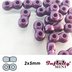 2 g - Infinity-Mini Beads - 2x5mm - alabaster pastel bordeaux