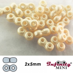 2 g - Infinity-Mini Beads - 2x5mm - alabaster pastel cream