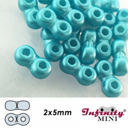 2 g - Infinity-Mini Beads - 2x5mm - alabaster pastel aqua