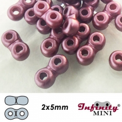 2 g - Infinity-Mini Beads - 2x5mm - alabaster pastel burgundy