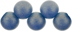 #51.03 1 Strang Perlen rund "Top Hole" - Sueded Gold Capri Blue - Ø 6 mm
