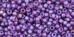 10 g TOHO Seed Beads 11/0 TR-11-0928 - Inside-Color Rainbow Rosaline/Opaque Purple (E)