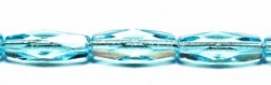 #27.01 - 4 Stück - 15*6mm Glasschliffperlen - dk aquamarine