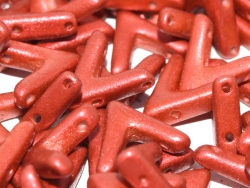 5 Stück AVA Beads 10x4 mm - Alabaster Lava Red