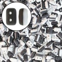 #44a 10g Rulla-Beads DUETS - black & white matted