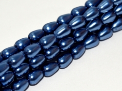 #02 - 1 Strang Teardrop Glass Pearls Ø 7*5 mm - blue