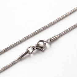 1 Stück EDELSTAHL-Schlangenkette mit Karabiner-Verschluss - Länge: 45,7 cm