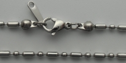 1 Stück EDELSTAHL-Glieder(kugel)kette mit Karabiner-Verschluss - Länge: 44 cm