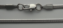 1 Stück EDELSTAHL-Schlangenkette mit Karabiner-Verschluss - Länge: 46 cm