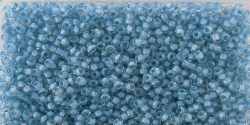 5g TOHO SeedBeads 15/0 TR-15-0183 - Inside Color Crystal-Aqua Lined