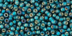 10 g TOHO Seed Beads 11/0 TR-11-2027 BDF - Silver-Lined Frosted Rainbow Teal