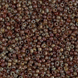 10 Gramm Miyuki Seed Beads 11-4505 Tr. Lt Smoky Topaz Picasso
