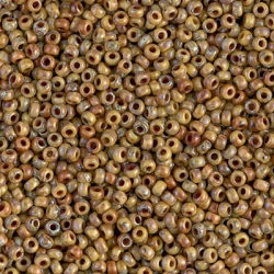 10 Gramm Miyuki Seed Beads 11-4517 Opaque Brown Picasso