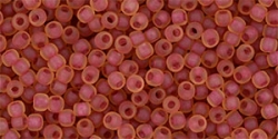 10 g TOHO Seed Beads 11/0 TR-11-0241 F - Inside-Color Rainbow-Frosted Lt Topaz/Mauve-Lined (E)