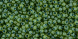 10 g TOHO Seed Beads 11/0 TR-11-0947 F - Inside-Color Frosted Lime Green/Opaque Green-Lined (E)