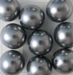 #01 10 Stück - 14,0 mm Glaswachsperlen - gray