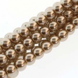 1 Strang - 10,0 mm Glaswachsperlen - cocoa pearl