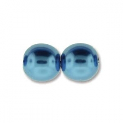 1 Strang - 08,0 mm Glaswachsperlen - p... blue